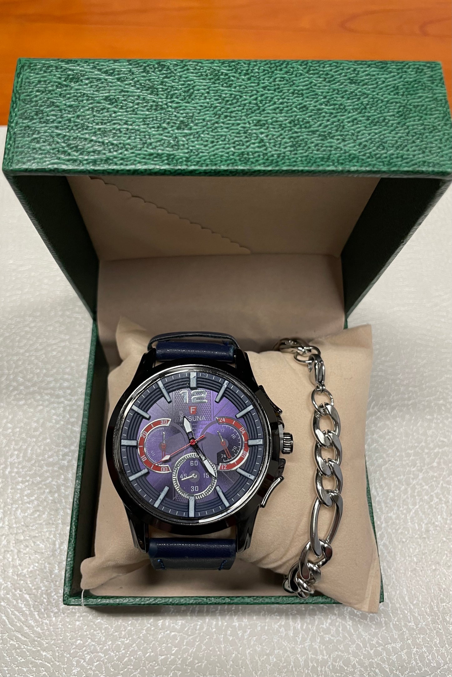 Orologio uomo blu con bracciale