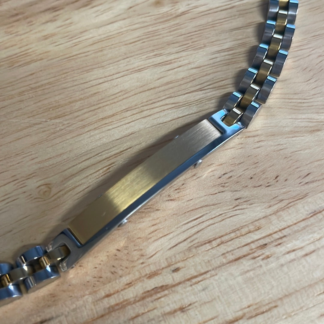 Bracciale uomo argento dorato