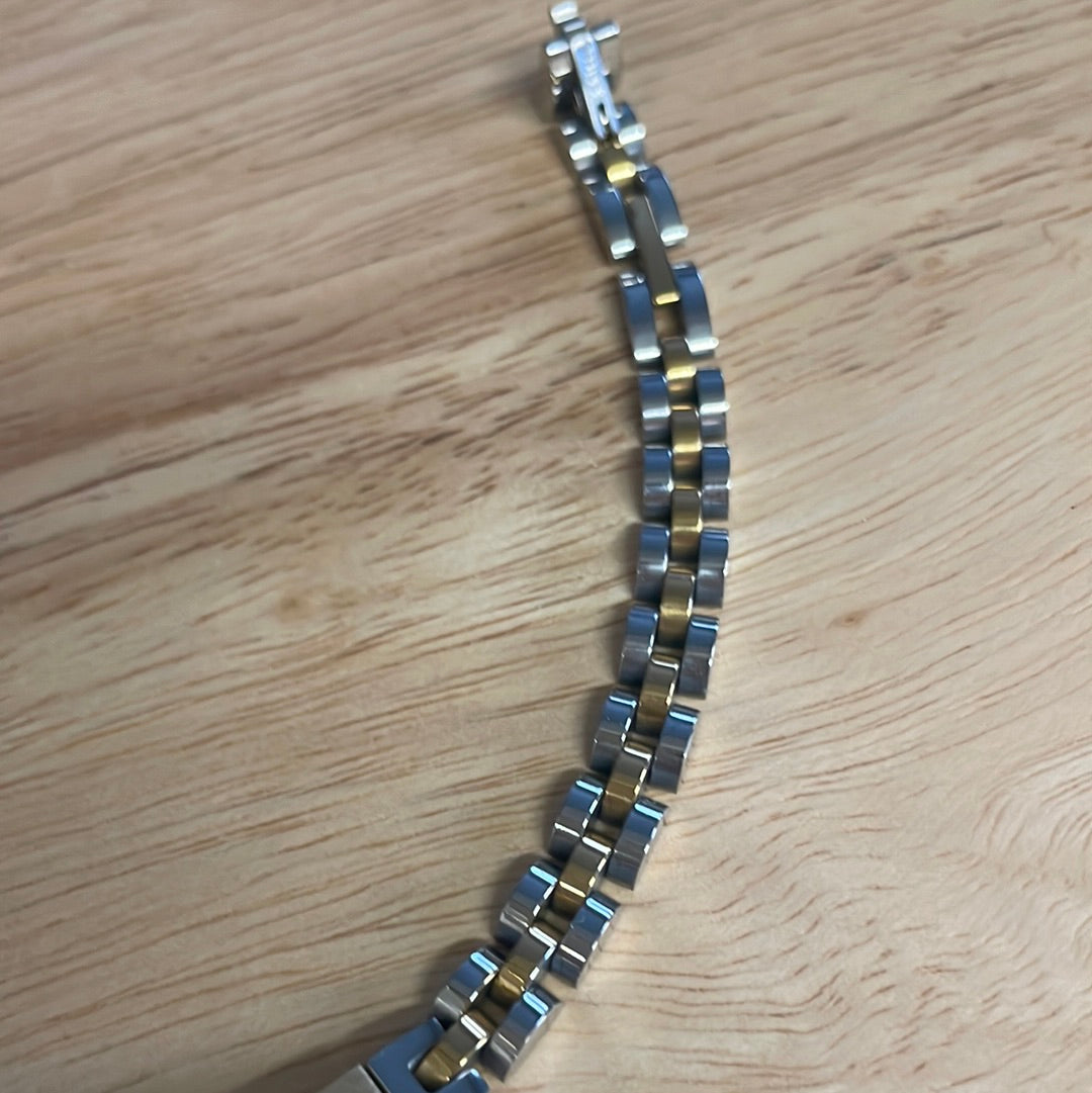 Bracciale uomo argento dorato