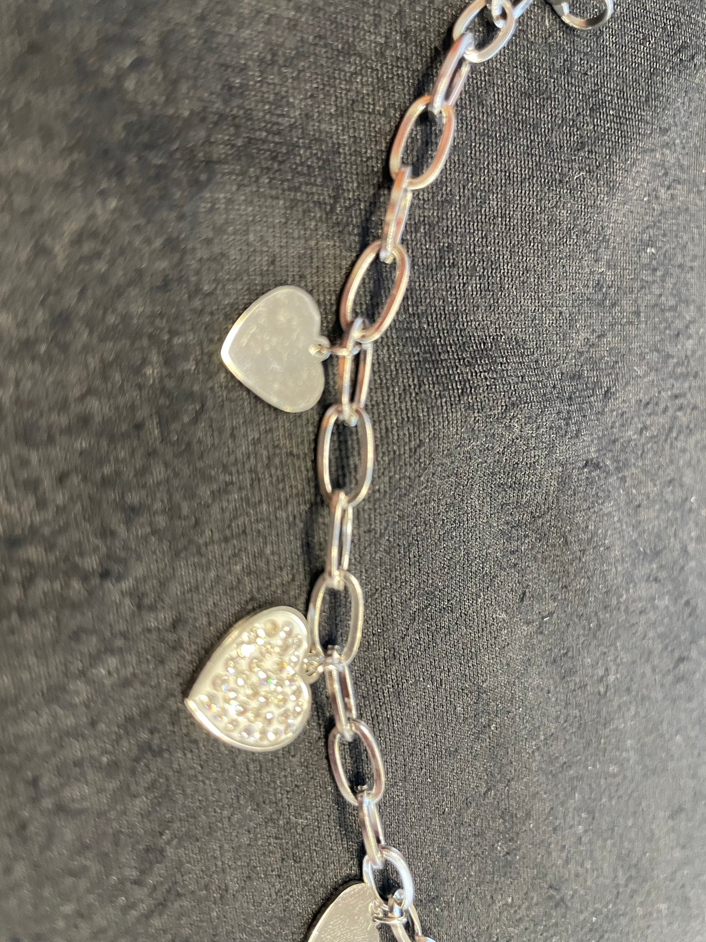 Bracciale acciaio con cuore brillantinato