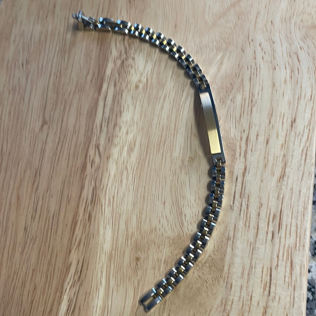 Bracciale uomo argento dorato